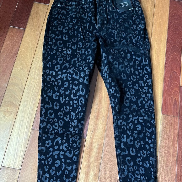 Banana Republic Black “burn out” velvet leopard print jeans - Picture 2 of 3